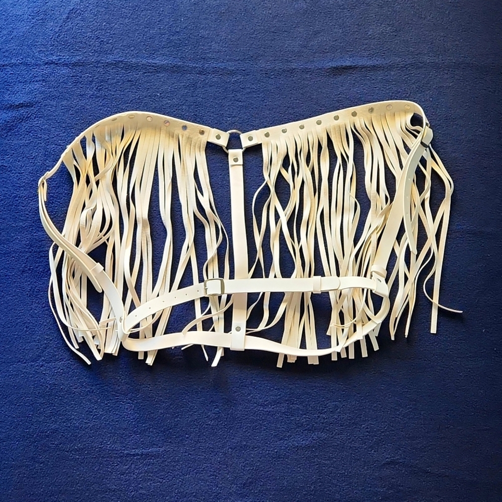 Faux Leather Fringe Harness